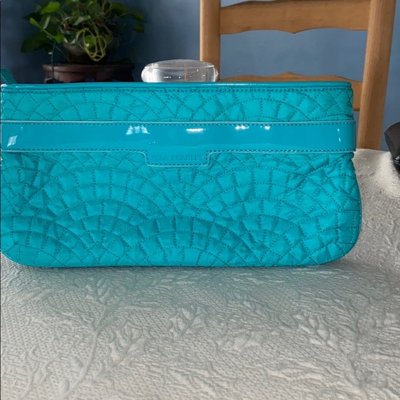 Vera Bradley Quilted Teal Clutch - Picture 2 of 9